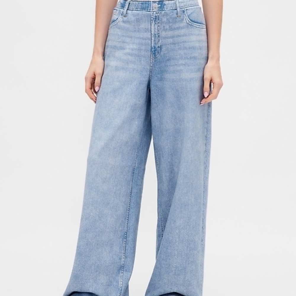 GAP Light Blue Wide-Leg Jeans - Picture 2 of 14